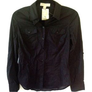 Michael Kors Black Button Down Dress Shirt sz S